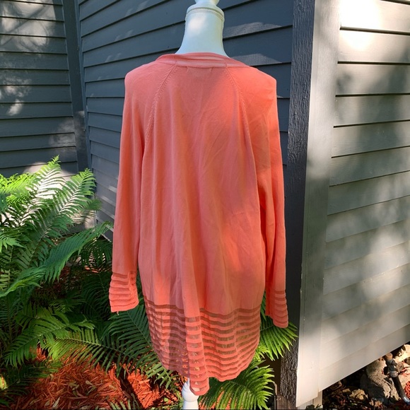 ✨3 for $30✨Peach Cardigan w/ Sheer Detailing NWOT - Picture 4 of 4